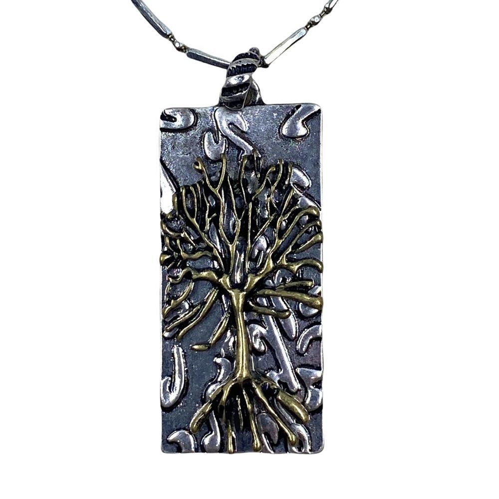 Silver Tone Tree of Life Pendant Necklace - 18”